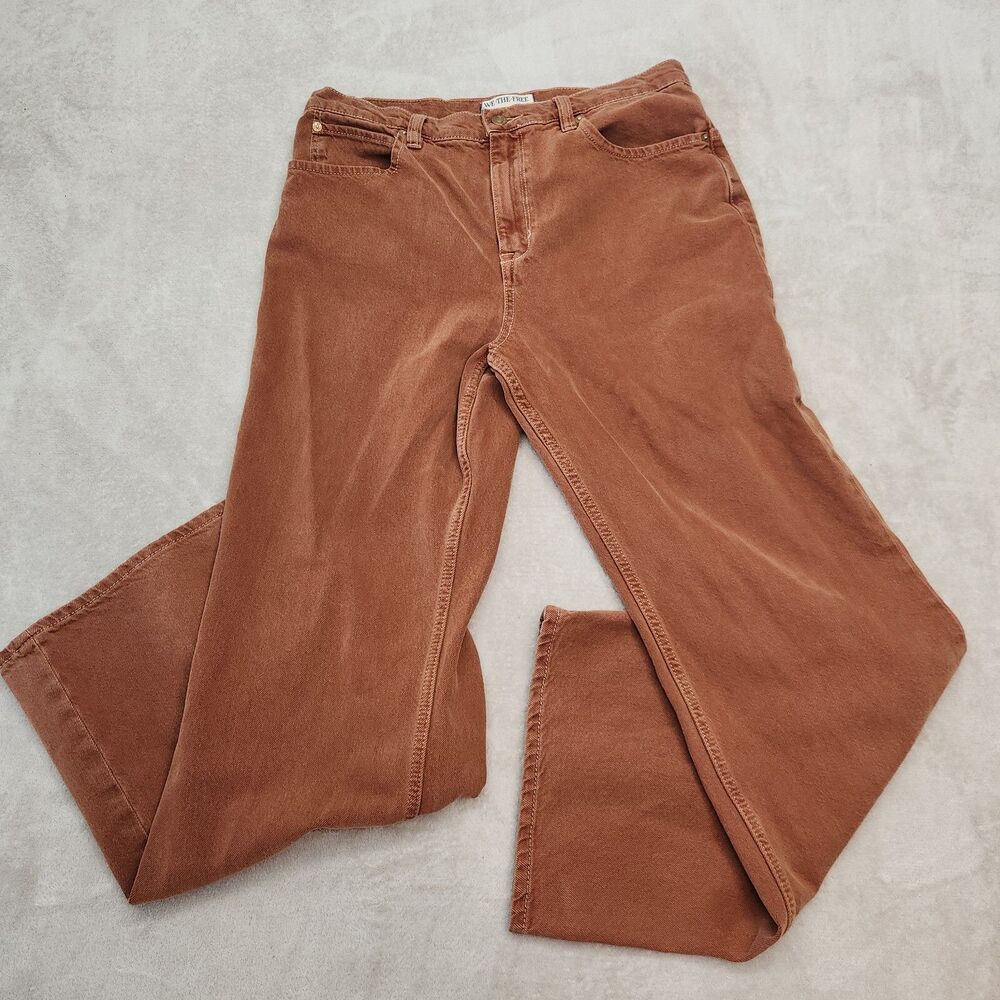 Free People Women's Straight Leg Jeans in Brown